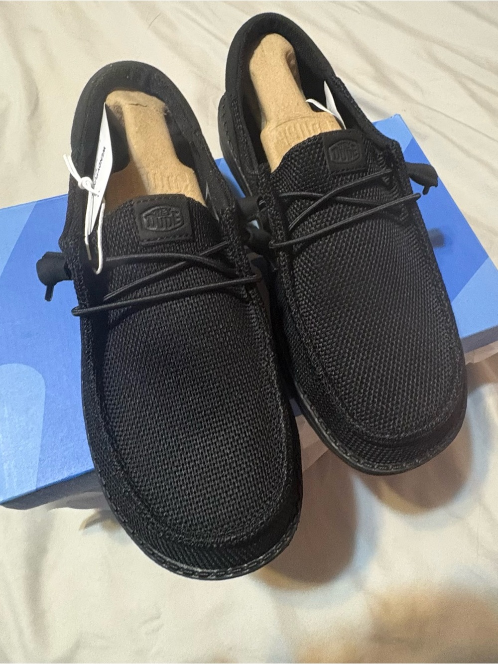 Women's Hey Dude- Black Knit Slip-On Shoes. Brand new/never worn - Picture 2 of 6